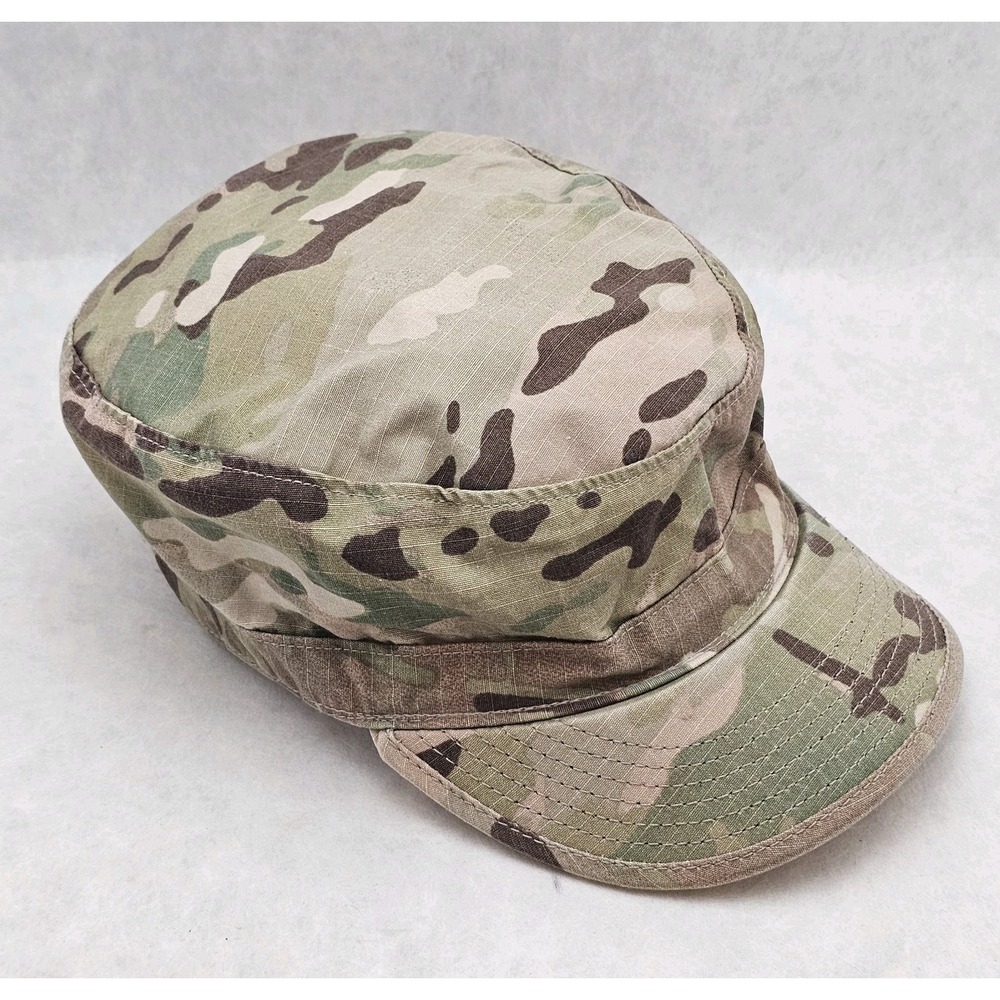 US Army Military Camo Cap Patrol Ripstop With Inside Pocket Multicolor Size 7¼
